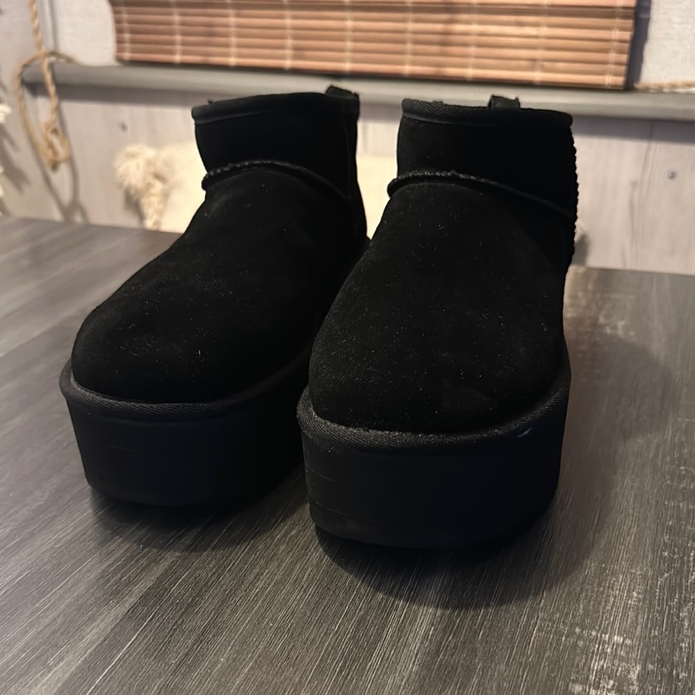 Black Suede Platform Boots